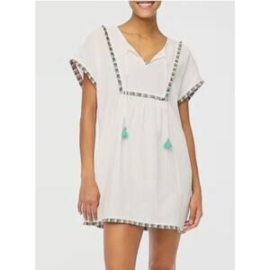 J. Crew White Cotton Gauze Swim Tunic Coverup Fringe & Tassels (size XS)
